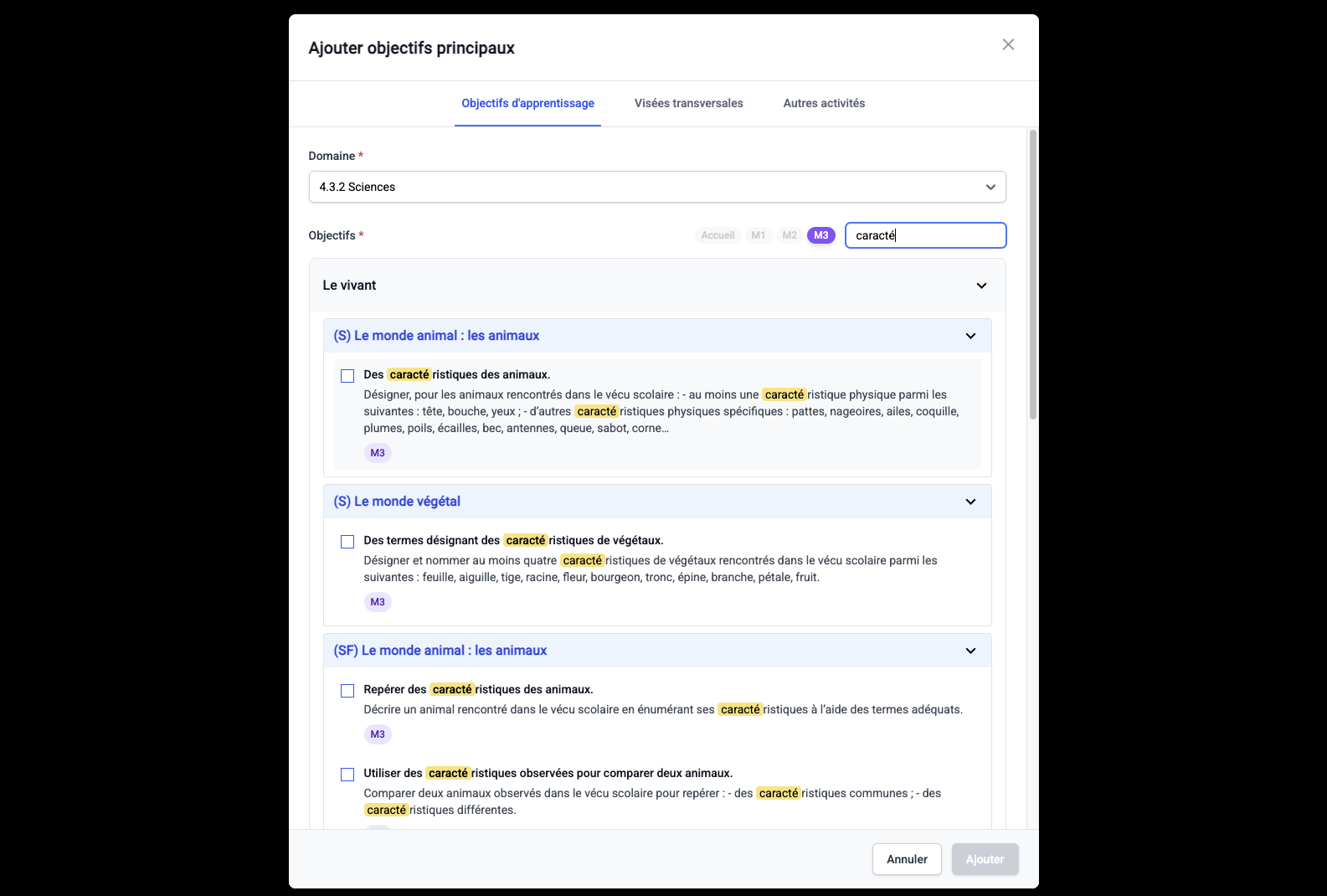 Fiche de préparation - Détails et objectifs